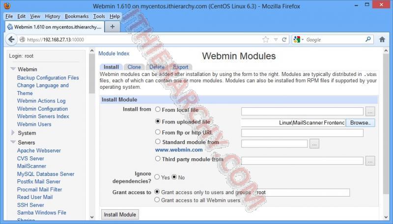 Vsftpd Webmin Module