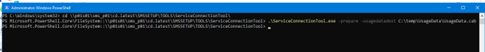 Service Connection Tool Command Line
