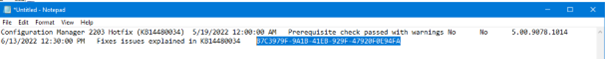 CM Update Reset Tool (CMUpdateReset.exe) extracting Package GUID in notepad