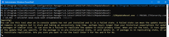 CM Update Reset Tool (CMUpdateReset.exe) Prompting